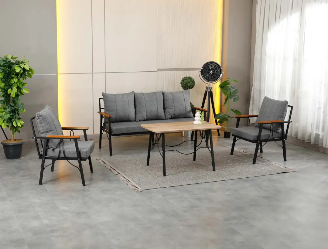 Rüya, 3+1+1 Bahçe-Balkon Mobilyası, Gri