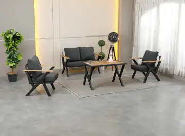 Gölge, 2+1+1 Bahçe-Balkon Mobilyası, Antrasit