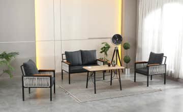 Lara, 2+1+1 Bahçe-Balkon Mobilyası, Antrasit