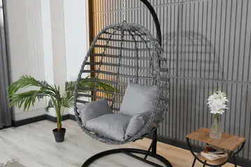 Tek Kişilik Salıncak, Rattan, Antrasit