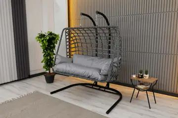 Çift Kişilik Salıncak, Rattan, Antrasit