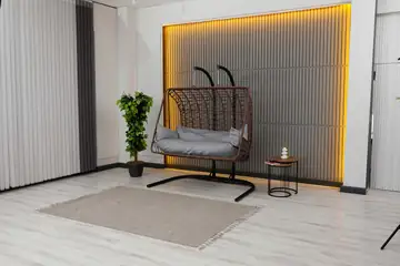 Çift Kişilik Salıncak, Makrome, Kahverengi